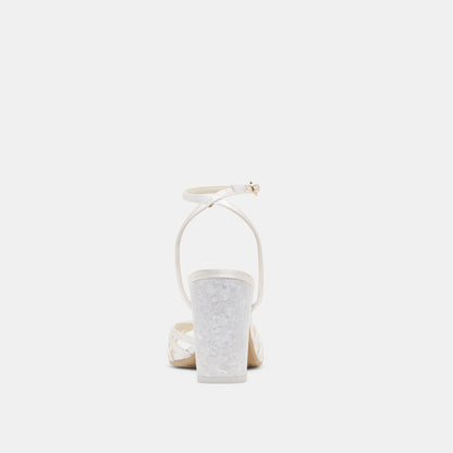RONICA HEELS TRUE WHITE SATIN