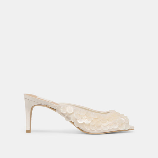 Samary Confetti Off White Satin Heels | Dolce Vita