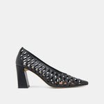 Tanya Black Woven Leather Heels | Dolce Vita