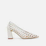 Tanya Bone Woven Leather Heels | Dolce Vita