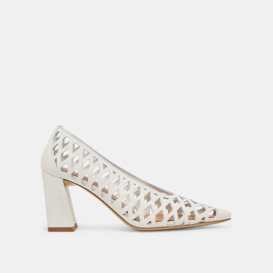Tanya Bone Woven Leather Heels | Dolce Vita