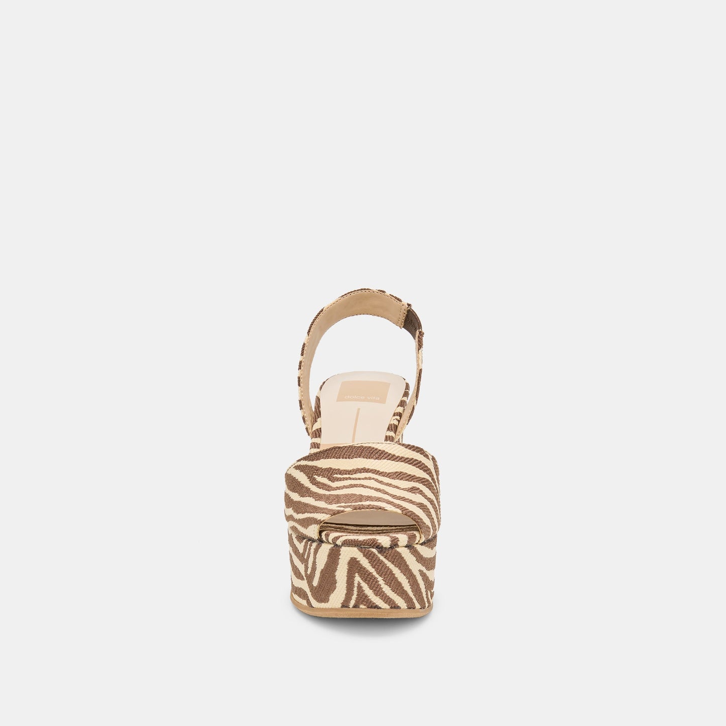 AKERA WEDGES BEIGE ZEBRA RAFFIA