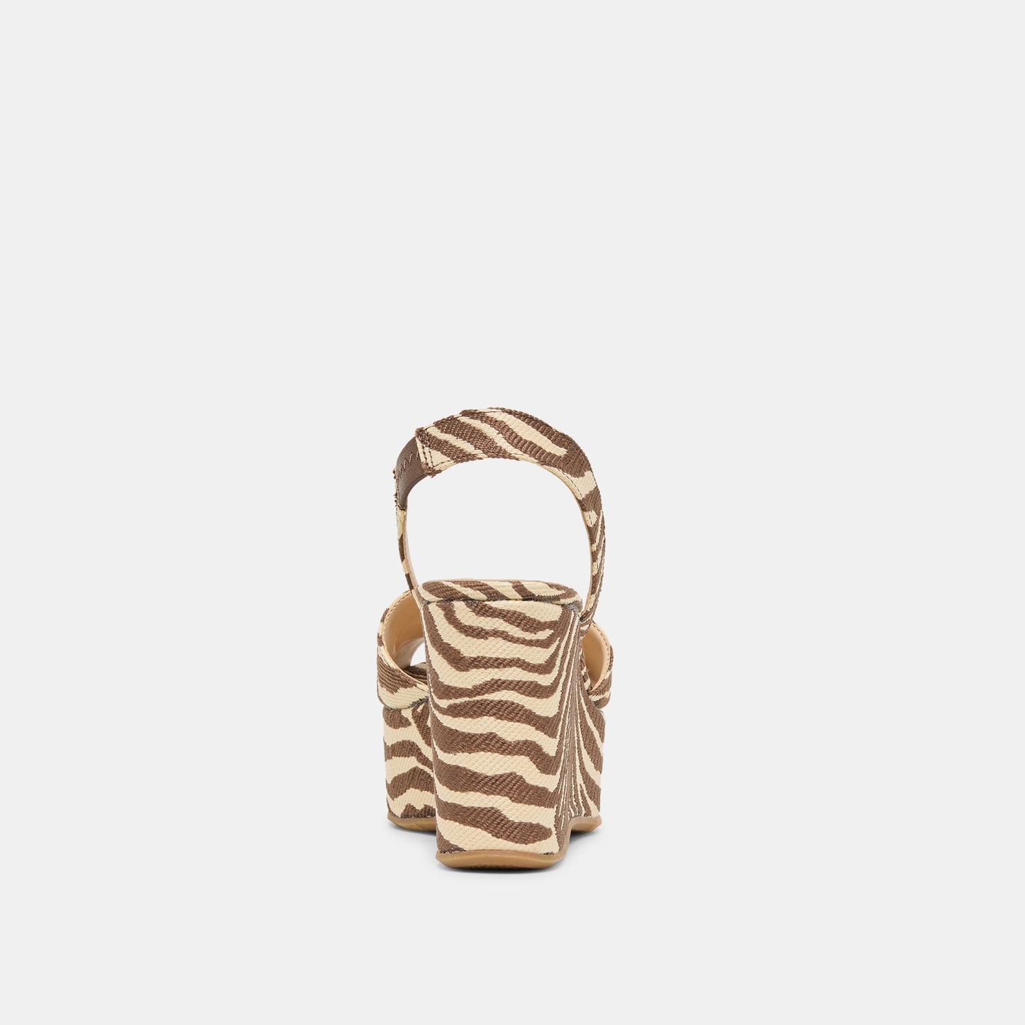 AKERA WEDGES BEIGE ZEBRA RAFFIA
