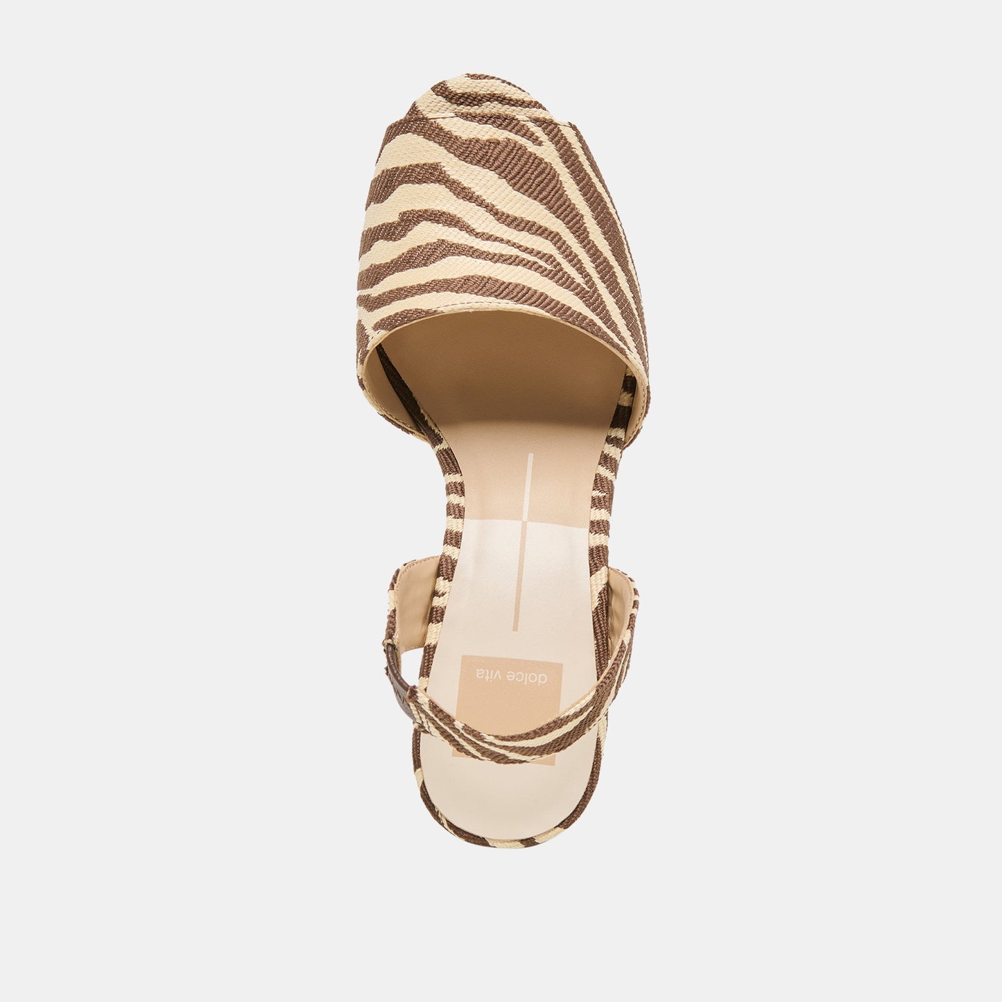 AKERA WEDGES BEIGE ZEBRA RAFFIA