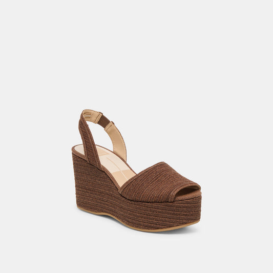 AKERA WEDGES COCOA RAFFIA