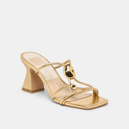 ALAYNA HEELS GOLD LEATHER