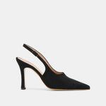 ALINNA Onyx Suede Closed-Toe Sling-Back Stiletto Heels | Dolce Vita