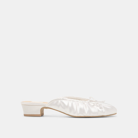 ARDENA SATIN True White Satin Bridal Ballet Heels | Dolce Vita