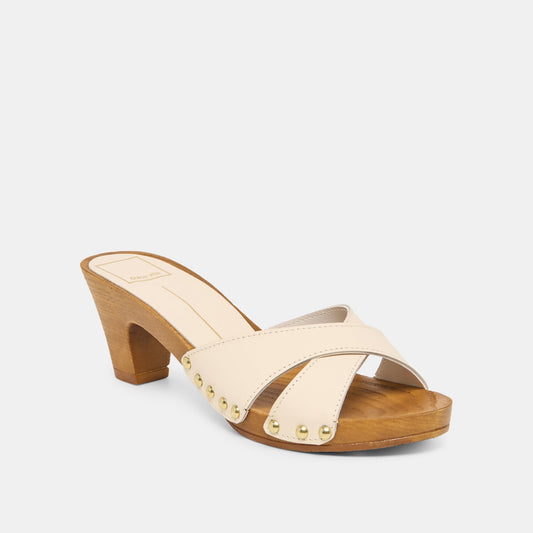 AVERIE HEELS BONE LEATHER