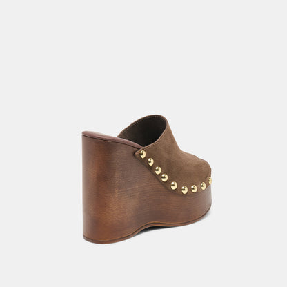 BIRK WEDGES DK BROWN SUEDE