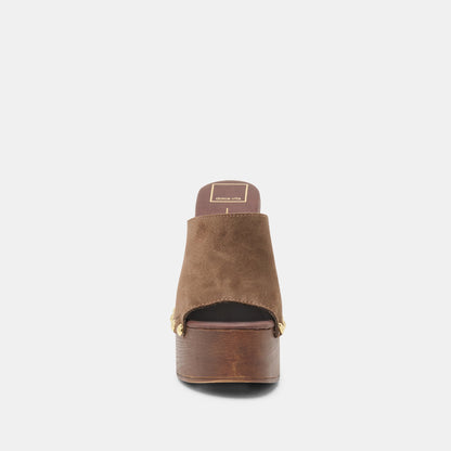 BIRK WEDGES DK BROWN SUEDE