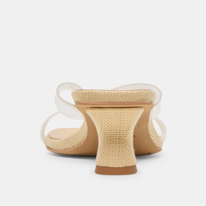 BREVEL VINYL WIDE HEELS CRYSTAL JELLY