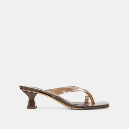Brevel Vinyl Wide Dk Brown Jelly Heels | Dolce Vita