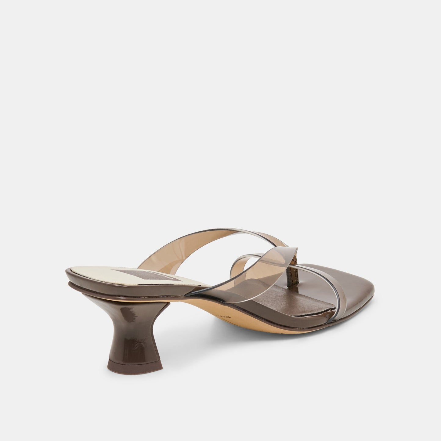 BREVEL VINYL WIDE HEELS DK BROWN JELLY