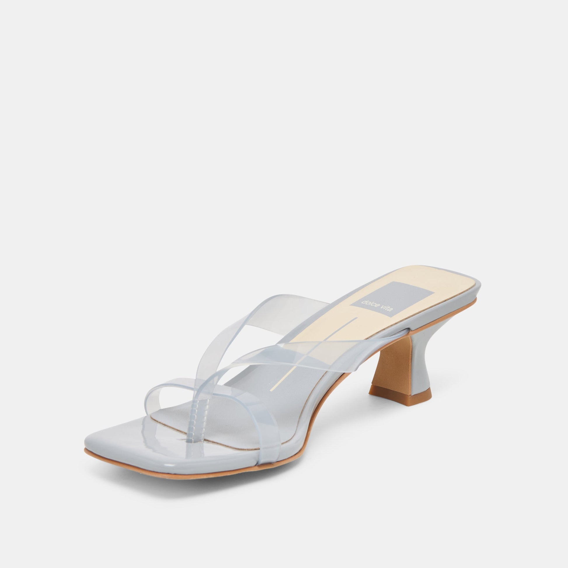 BREVEL VINYL WIDE HEELS DUSTY BLUE JELLY