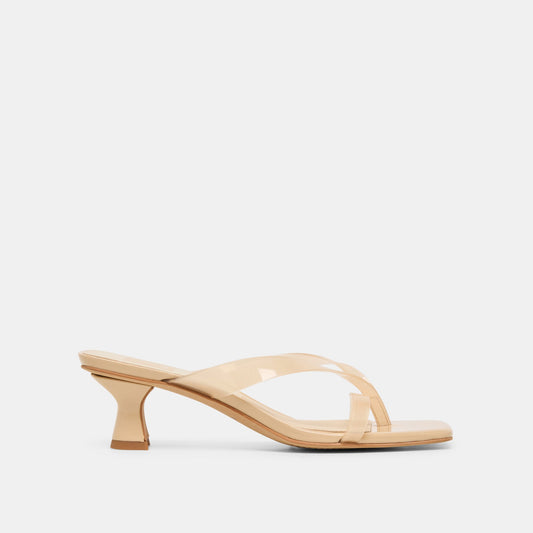 Brevel Vinyl Wide Praline Jelly Heels | Dolce Vita