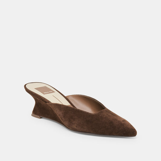 CAMY MULES DK BROWN SUEDE