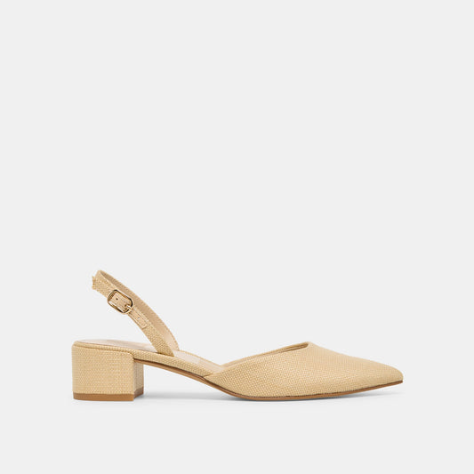 Carel Light Natural Raffia Heels | Dolce Vita