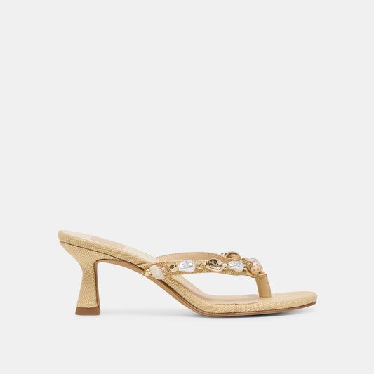 Daksie Lt Natural Raffia Heels | Dolce Vita