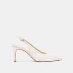 Elasi Pearl Off White Satin Heels | Dolce Vita