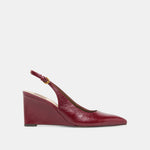 EVELAN Garnet Leather Pointed-Toe Slingback Wedges | Dolce Vita