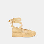 Faris Lt Natural Macrame Flats | Dolce Vita