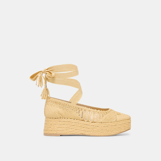 Faris Lt Natural Macrame Flats | Dolce Vita