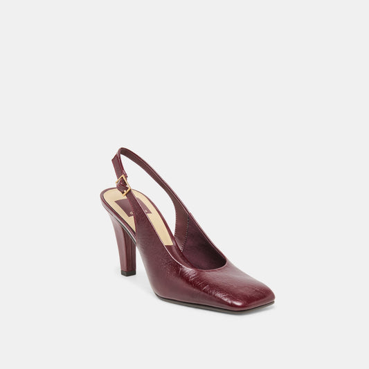 GESSIA HEELS OXBLOOD CRINKLE PATENT