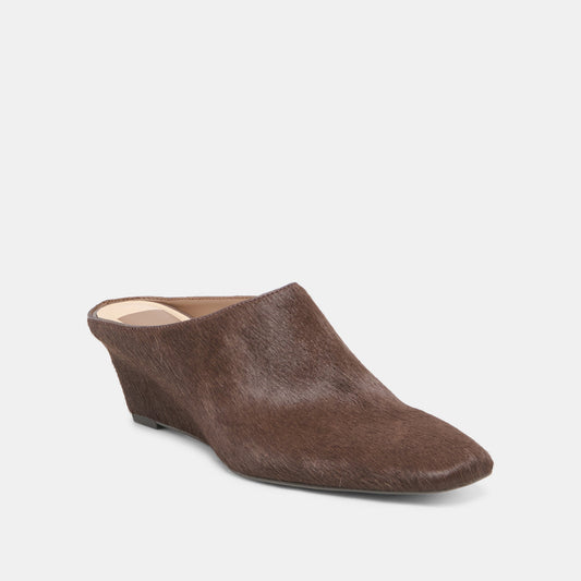 HILAH MULES CHESTNUT CALF HAIR