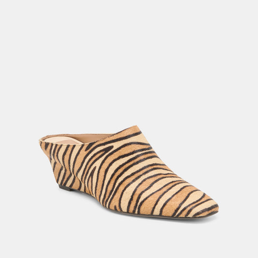 HILAH MULES TIGER CALF HAIR