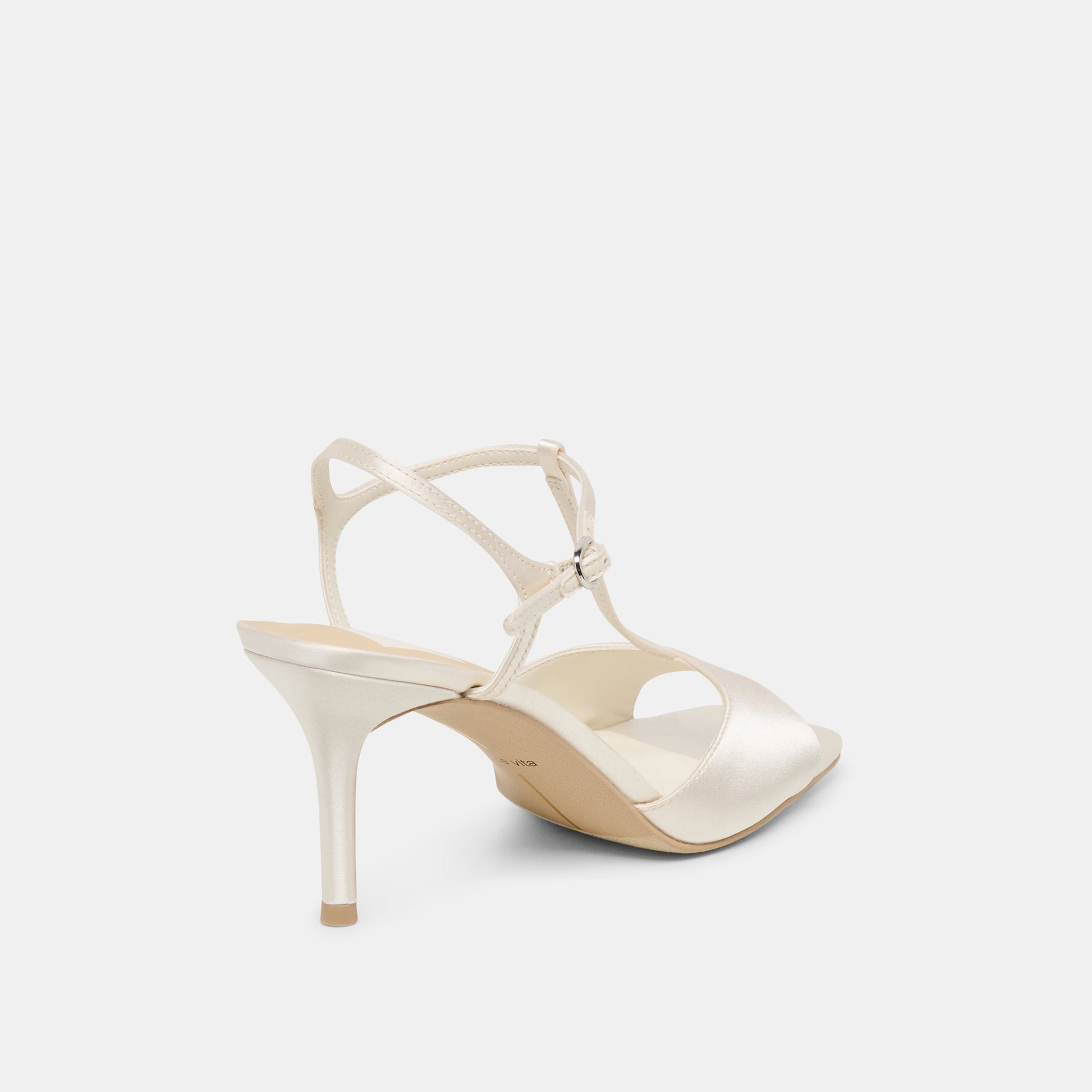 HILERY HEELS OFF WHITE SATIN