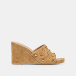 Holta Stud Lt Brown Suede Wedges | Dolce Vita