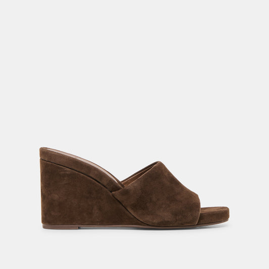 Holta Dk Brown Suede Wedges | Dolce Vita
