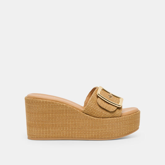 Jilian Mocha Raffia Wedges | Dolce Vita