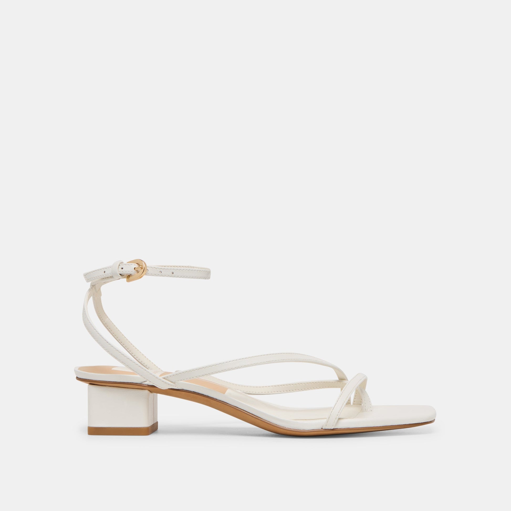 Karlos Wide True White Leather Sandals | Dolce Vita