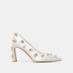 KAYNA RHINESTONE White Satin Closed-Toe Bridal Heels | Dolce Vita