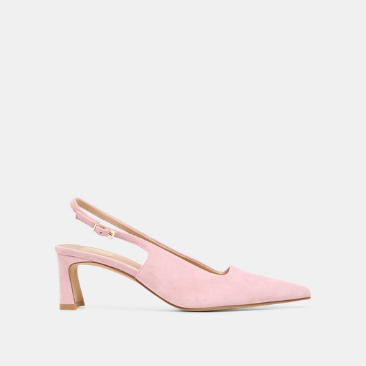 KOKO Pink Suede Slingback Closed-Toe Mid Heels | Dolce Vita