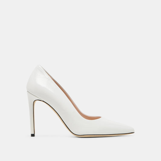 LANKY White Leather Closed-Toe Pump Stiletto Heels | Dolce Vita