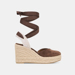 Noura Dk Brown Suede Wedges | Dolce Vita