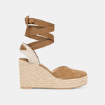 Noura Lt Brown Suede Wedges | Dolce Vita