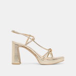 Odete Gold Leather Heels | Dolce Vita