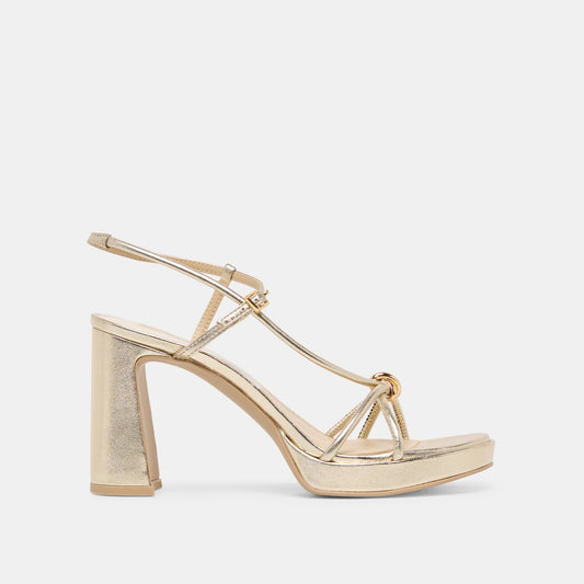 Odete Gold Leather Heels | Dolce Vita