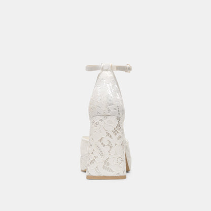PANDRO HEELS TRUE WHITE LACE