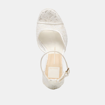 PANDRO HEELS TRUE WHITE LACE