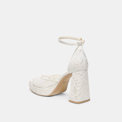 PANDRO HEELS TRUE WHITE LACE