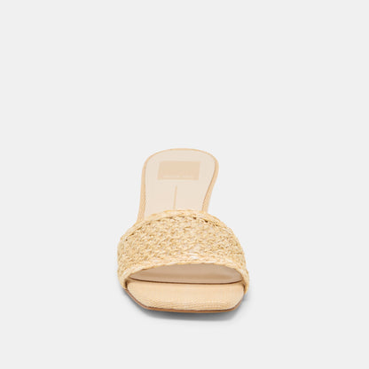 QAILY WIDE WEDGES LT NATURAL RAFFIA