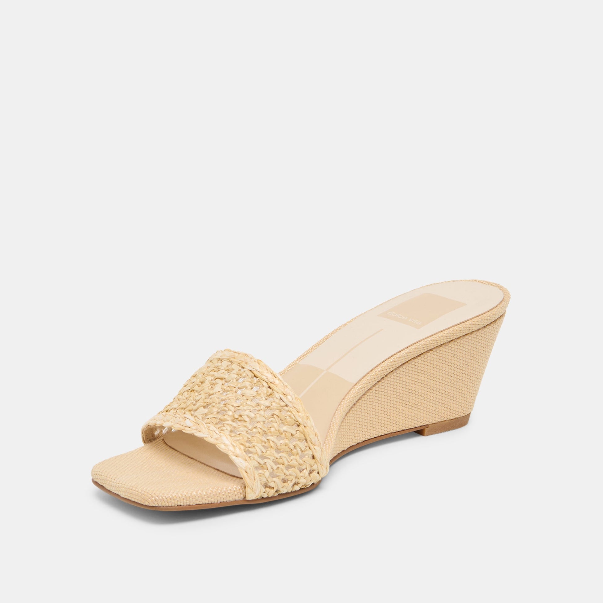 QAILY WIDE WEDGES LT NATURAL RAFFIA