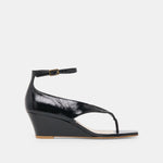 Quinny Black Leather Wedges | Dolce Vita