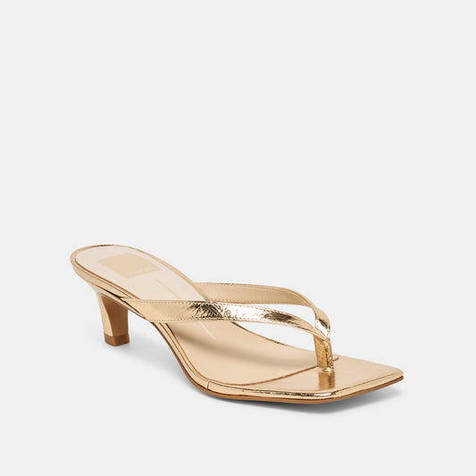 RAMIA HEELS GOLD DISTRESSED LEATHER