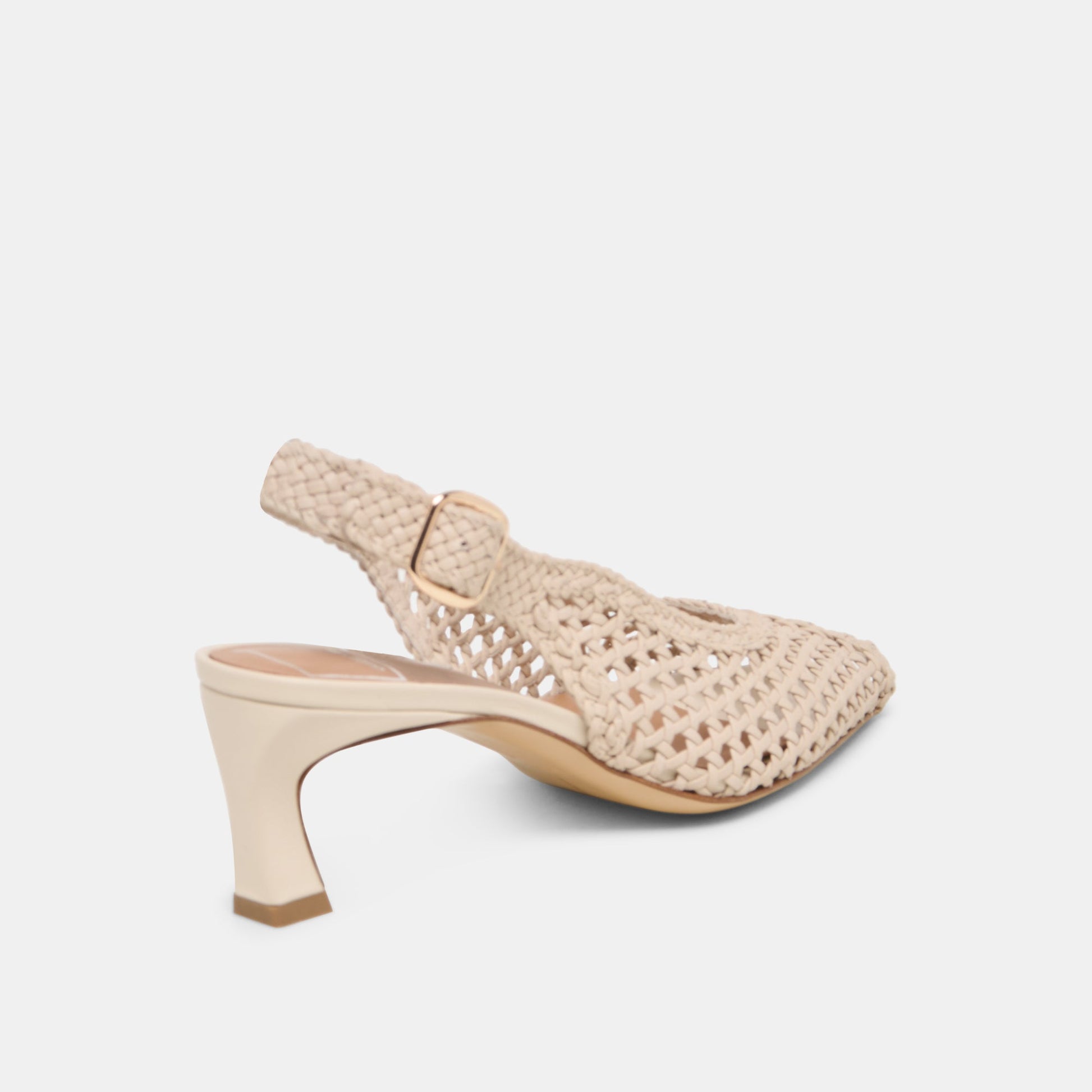 REMLA HEELS BONE WOVEN LEATHER